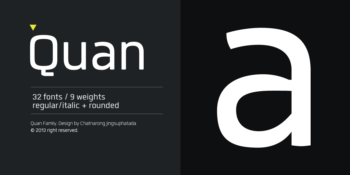 Przykład czcionki Quan Rounded Light Italic